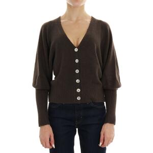 CARDIGAN CROP MARRONE